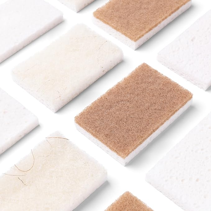 Full Circle Nutcase, Plant-Based Scrubber Sponges – Pack of 6 – 3 Walnut & 3 Coconut – Powerful Natural Sponges Made with Plants & Recycled Materials, Safe for Nonstick - Image 7