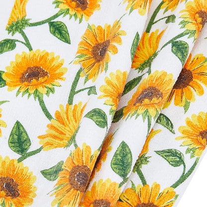 Oven Mitts and Potholders Dish Towles Set 100% Cotton for Perfect for Gifting, Baking, and Everyday Cooking Durable Heat Resistant for Kitchen and Machine Washable (3-Piece Sunflower) - Image 5