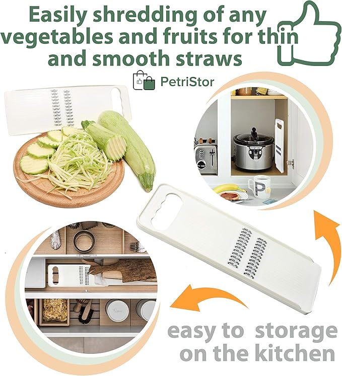 KOREAN CARROT GRATER SALAD White - GRATER SLICER - Chopper Vegetable - Knife Korean Carrot - Slicer Kitchen Food - Slicer Carrot - Mandoline Slicer for Kitchen - Slicer GRATER KOREAN
