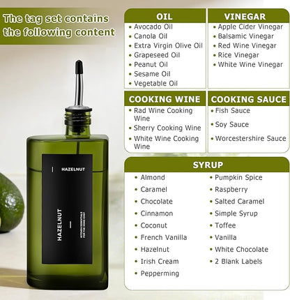 R DRURLCD Dark Green Glass Olive Oil Dispenser Set of 2, 16.9oz/500ml Curved UV-Blocking Oil and Vinegar, Soy Sauce, Coffee Syrup Bottles, 4 Gold Silver Stainless Steel Pourers for Kitchen