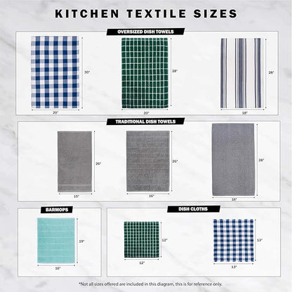 DII Buffalo Check Kitchen Collection, Classic Farmhouse Kitchen Set, Potholder & Dishtowel, Black & White, 3 Piece