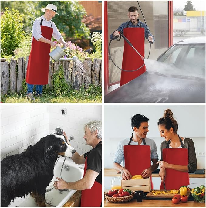 Homsolver 2 Pack Waterproof Rubber Aprons, Heavy Duty Butcher for Men, Chemical Vinyl Plastic Aprons for Dishwashing - Image 6