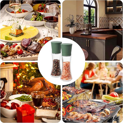 VEVOK CHEF Green Salt and Pepper Grinder Mill Set Stainless Steel Pepper Shaker Adjustable Ceramic Coarseness Salt Grinder Black Pepper Spice Grinder Mill - Image 5