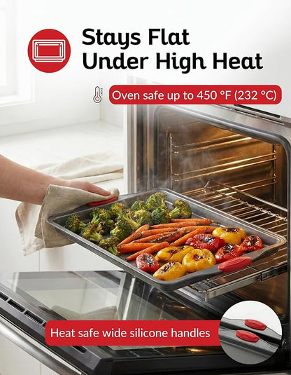 Boxiki Kitchen Nonstick Baking Sheet Pan – Heavy-Gauge Carbon Steel, Warp, Dent, and Rust-Resistant – Gourmet Rimmed Half Cookie Sheet Trays, Non-Toxic for Exceptional Baking Performance - 15x10 Inch - Image 2