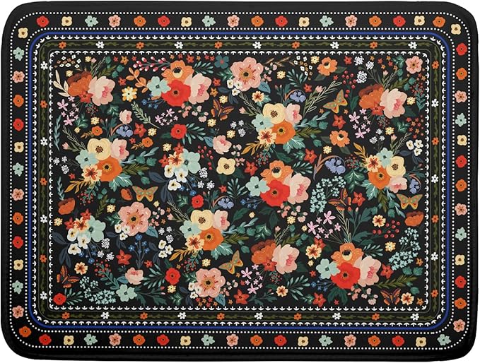 Floral Microfiber Dish Drying Mat Large Absorbent Dish Drainer Rack Pad for Kitchen Counter by Giwawa