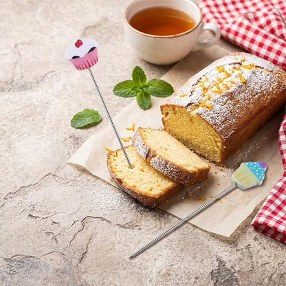 4 Pcs Stainless Steel Cake Testing for Baking, 7.3“, 6.5" Length Cake Testing Sticks, Cute Dessert Decor Cake Test Baking Stick for Cupcakes,Bread,Pastry,Cookie,Brownies