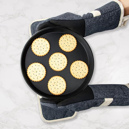 Oven Mitts and PotHolders Sets, 4 Pcs Kitchen Oven Glove High Heat Resistant 400°F Pot Holders for Kitchen, Non-Slip Neoprene Oven Mitts are Suitable for Cooking, Baking (Black) - Image 5