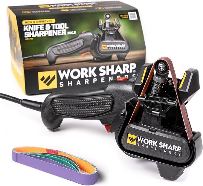 Work Sharp Knife and Tool Sharpener with extra replacement belts by WorkSharp