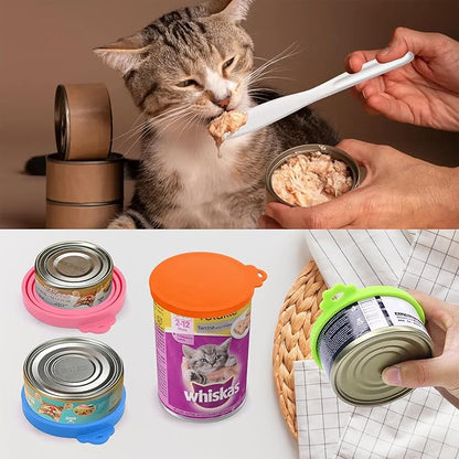 Lydia’s Deal Pet Food Can Covers 2-Pack, Universal Size – One Lid Fits 3 Pet Food Can Sizes (3oz/5.5oz/12oz), Airtight Silicone Lids, BPA-Free & Dishwasher-Safe for Dog & Cat Food Cans (Pink+Green)