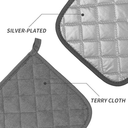 Pot Holders Cotton Made Machine Washable Heat Resistant Potholder, Pot Holder, Hot Pads, Trivet for Cooking and Baking (5, Dark Grey) - Image 3