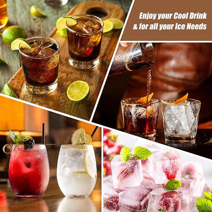 PHINOX Large Ice Cube Tray with Lid and Bin, Ice Trays for Freezer, 2 INCH Whiskey Ice Cubes Mold, 2*8 pcs Square Ice Cube Mold with Tong, Easy to Release, Large Ice Tray for Whiskey Cocktail Bourbon - Image 7