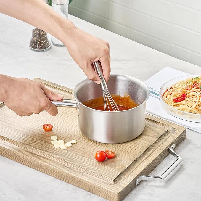 Restaurantware 7 in Stainless Steel Wire Whisk - German Standard Kitchen Balloon Whisk with Ergonomic Handle, Dishwasher Safe - Durable French Whisk for Cooking, Mixing Thick Batter and Sauce - Image 5