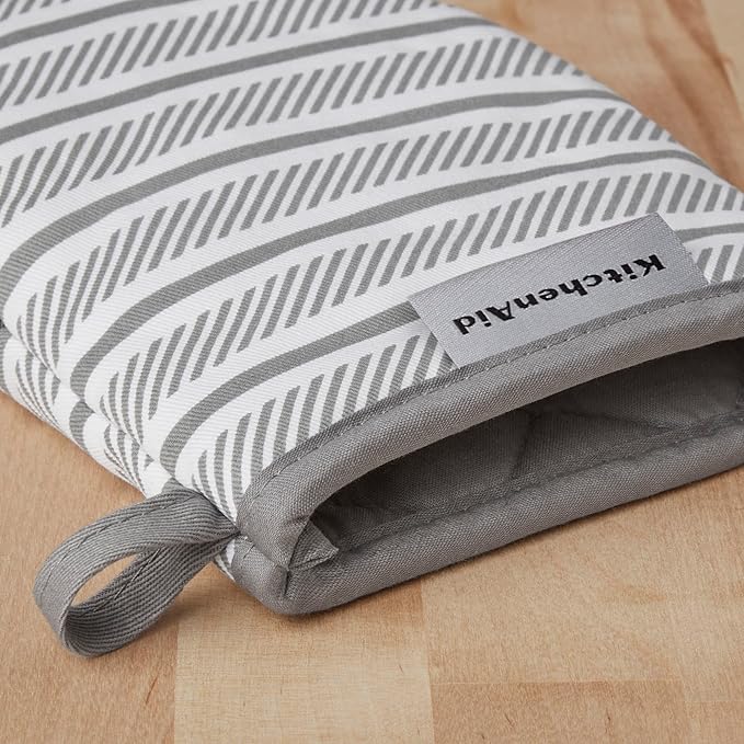 KitchenAid Albany Mini Oven Mitt 2-Pack Set, Grey, 5.5"x8" - Image 3