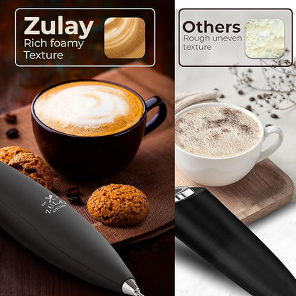 Zulay Kitchen Patented Tornado Triple Whisk Milk Frother with 4 Duracell Batteries – Handheld Foam Maker for Coffee, Lattes, Matcha & Hot Chocolate – Rich, Creamy Froth in Seconds - Onyx Gray - Image 6