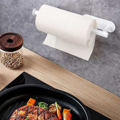 Paper Towel Holders,Paper Towels Rolls - for Kitchen,Paper Towels Bulk- Self-Adhesive Under Cabinet,Both Available in Adhesive and Screws,Stainless Steel Paper Towel Holder(White) - Image 2
