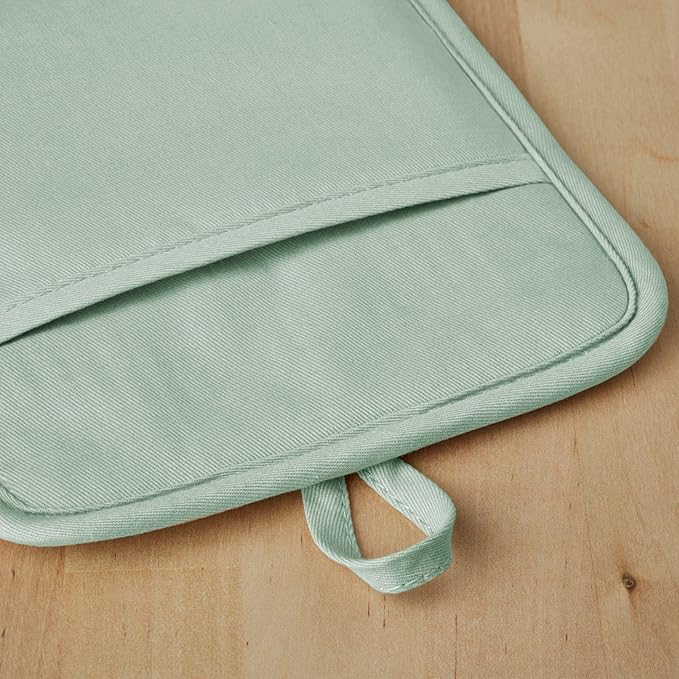KitchenAid Ribbed Soft Silicone Pot Holder 2-Pack Set, Pistachio Green, 7"x9" - Image 4