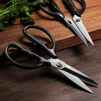 SHAN ZU 8.4" Titanium Heavy Duty Kitchen Scissors - Japanese 5Cr15MoV Stainless Steel Shears, All Purpose Detachable Shears for Meat/Herbs/Poultry, Dishwasher Safe, Gift Box Included (Black) - Image 7