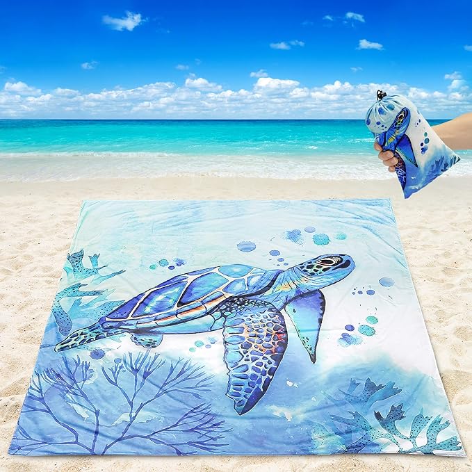 HIHOHO Beach Blanket Waterproof Sandproof Extra Large Beach Mat 79" X 83"/120"x108"for 1-8 Adults Quick Drying Durable Outdoor Picnic Mat for Beach Travel Camping Hiking
