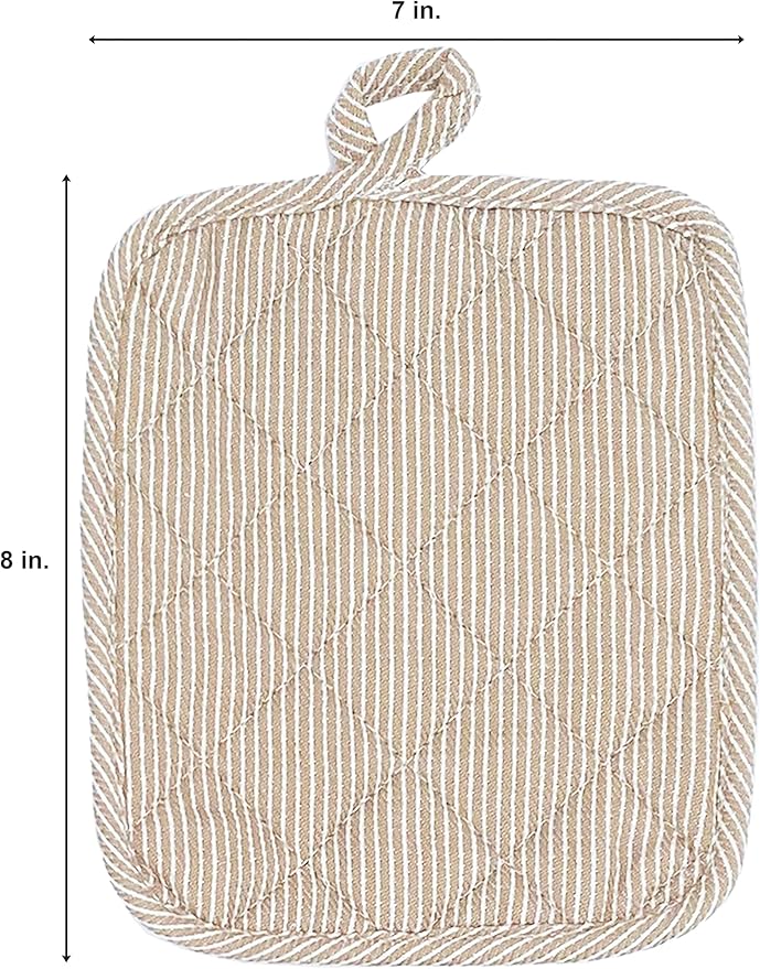 American Linen Pot Holders, Hot Pads, Table Pads for Kitchen and Dining Table, Non Slip Heat Resistant Hot Pot Holder (Beige, 4 Pack)