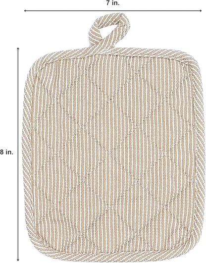 American Linen Pot Holders, Hot Pads, Table Pads for Kitchen and Dining Table, Non Slip Heat Resistant Hot Pot Holder (Beige, 8 Pack)