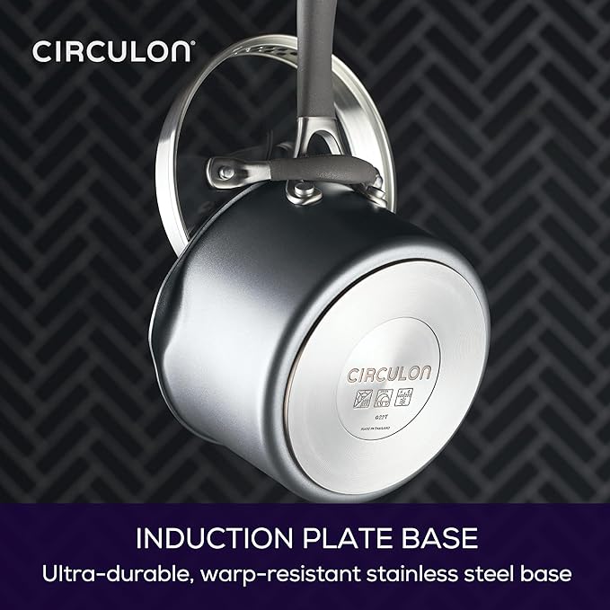 Circulon A1 Series w/ScratchDefense Nonstick Induction Straining 2qt SaucePan with Lid, Induction Cookware, 2-Quart Sauce Pan with Lid, Graphite - Image 8