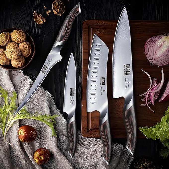 HOSHANHO 16-Piece Knife Set, Japanese High Carbon Stainless Steel Kitchen Knife Set, Ultra Sharp Chef Knife Block Set with Sharpener - Image 6