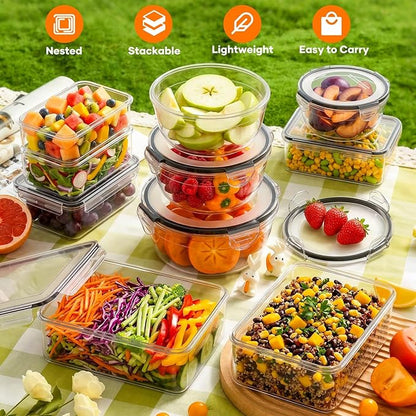 50 PCS Food Storage Containers with Lids (25 Containers & 25 Lids) - Reusable Plastic Food Containers for Kitchen Storage and Organization BPA-Free Leakproof Meal Prep Container with Labels & Pen - Image 7