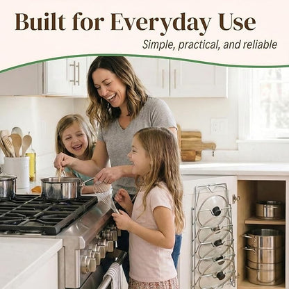 Evelots 6-Tier Pot Lid Organizer for Cabinet Door or Pantry Wall - Pots and Pans Lid Holder Rack - Glass or Metal Pan Covers Cabinet Organizer Kitchen Storage - Chrome Finished