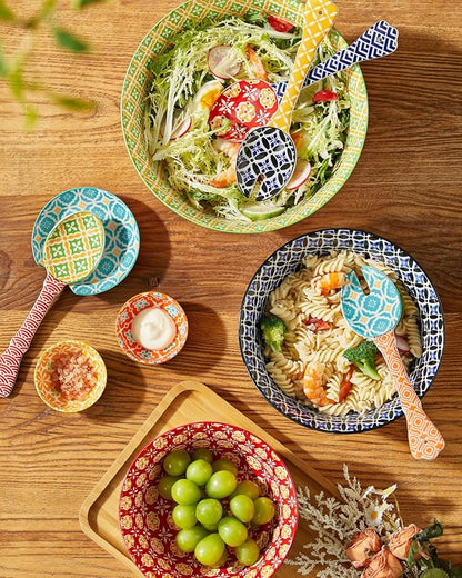 Metahom Ceramic Mixing Bowls for Kitchen, Colorful Nesting Bowls, Large Serving Bowls for Prepping, Baking, Mixing, Salad, Microwave Dishwasher Safe, 3.7/2.3/1.4 Qt, Set of 3 - Image 6