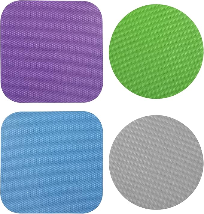 LUTER 4pcs Jar Opener, Rubber, Multi-function Silicone Bottle Opener for Seniors with Weak Hands Lid Cap Gripper Pads Kitchen Coasters Gadgets(Blue, Green, Gray, Purple) by Unknown