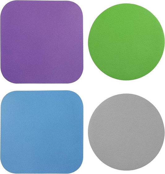 LUTER 4pcs Jar Opener, Rubber, Multi-function Silicone Bottle Opener for Seniors with Weak Hands Lid Cap Gripper Pads Kitchen Coasters Gadgets(Blue, Green, Gray, Purple) by Unknown