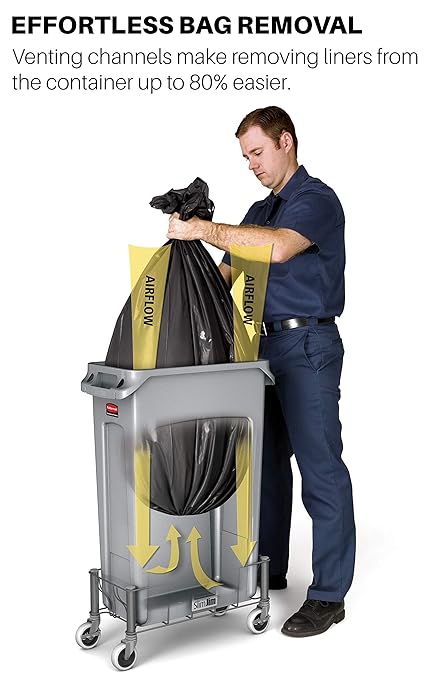 Rubbermaid Commercial Products Slim Jim Trash/Garbage Can with Venting Channels, 23-Gallon, Green, for Kitchen/Office/Workspace - Image 6