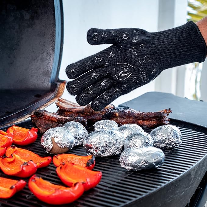 Grill Armor Oven Gloves with Fingers – Extra Long Cuff, 932°F Heat, Fire & Cut Resistant Mitts for BBQ, Grill, Cooking, Grilling, Baking & Smoker - Image 9
