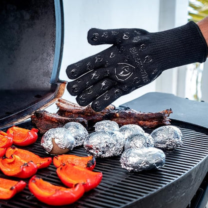 Grill Armor Oven Gloves with Fingers – Extra Long Cuff, 932°F Heat, Fire & Cut Resistant Mitts for BBQ, Grill, Cooking, Grilling, Baking & Smoker - Image 4