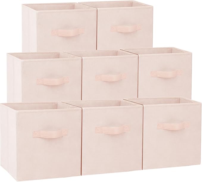 Criusia Storage Cubes - 13 Inch Heavy Duty Fabric Storage Bins for Shelves Closet Cube Organizer - 8 Pack Collapsible Cube Storage Bins Baskets for Clothes Blankets Toys - Nursery Organization by Criusia