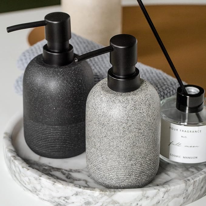 GalDal 2pcs/Set Grey Soap Lotion Dispenser with A Spare Pump,Liquid Hand Soap Dispenser Sets for Bathroom Countertop, Soap Dispenser for Kitchen. - Image 6