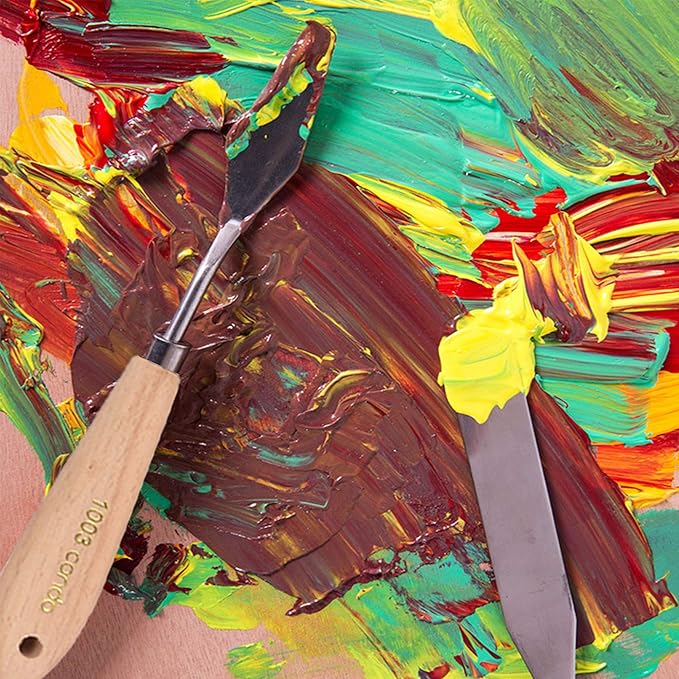 CONDA 11 Piece Stainless Steel Spatula Palette Knife Professional Palette Knife Painting Wood Handle - Image 7