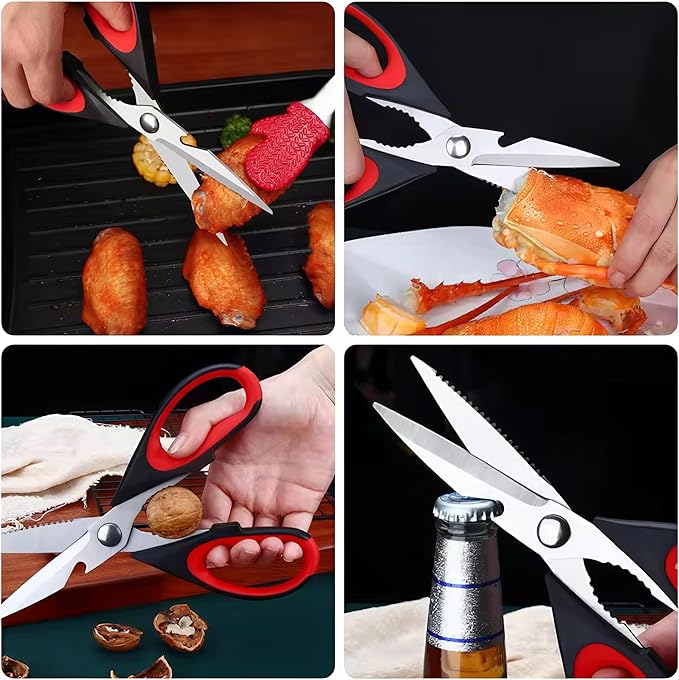 Magnificent Kitchen Scissors Heavy Duty - Multi-Purpose Kitchen Shears for Meat, Poultry, Food - Stainless Steel Cooking Scissors - Dishwasher Safe Culinary Shears - Image 3