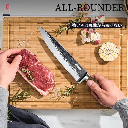 Huusk Japanese Chef Knife 8 Inch Gyuto Kitchen Knife Hand Forged Sushi Knives with Ergonomic Handle Professional Cooking Knife for Cuttting Meat Vegetables Premium Giftbox - Image 5