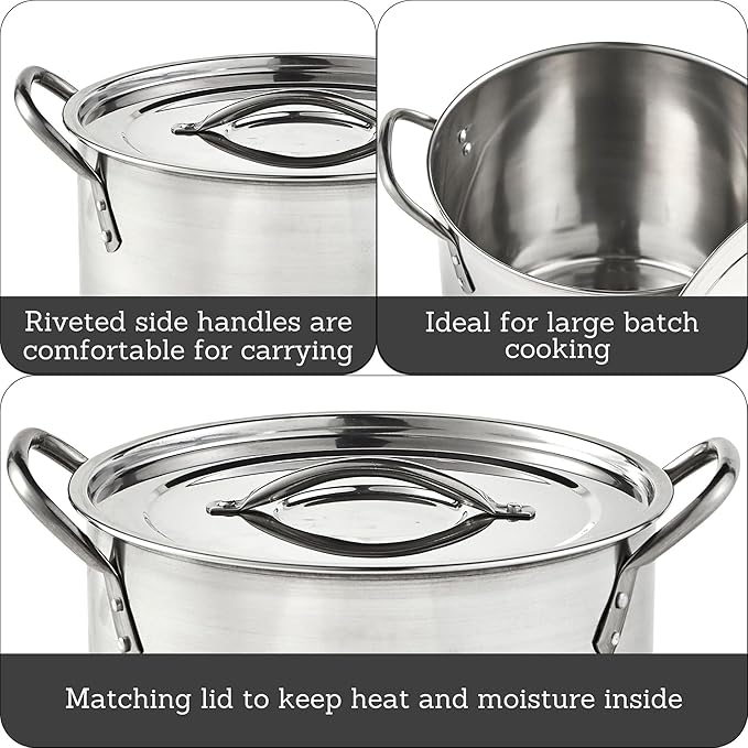 IMUSA Stainless Steel Stock Pot with Lid, 20 Quart, Silver - Image 2