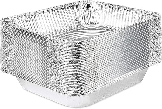 Stock Your Home 9x13 Aluminum Pans (20 Pack) - Disposable & Recyclable Foil Tray- Half Size Steam Table Deep Pans - Tin Foil Pans for Cooking, Heating, Storing, Prepping Food, BBQ, Grilling, Catering by StockYourHome