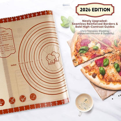 26x16 Inch Extra Thick Silicone Baking Mat with Measurements, Non-slip and Reusable - For Cookies, Bread, Pastry - Image 2