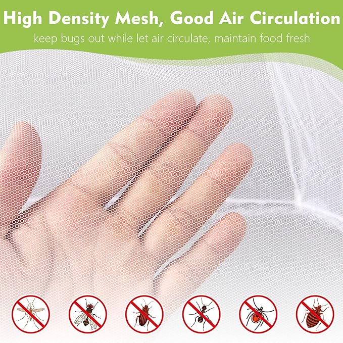 4 Pack Large Mesh Food Covers 17" x 17", Tall White Nylon Food Tents, Collapsible Pop-Up Food Cover Umbrellas for Camping, Picnics, BBQ, Parties, Plant, Flower, Fruit Cover - Image 4