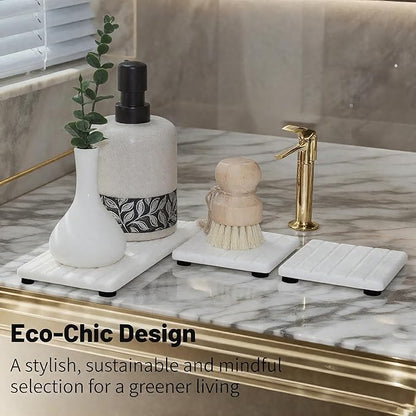 3PCS Stone Drying Tray, Stones Soap Trays, Water Absorbing Stone Tray for Sink, Fast Dry Diatomite Stones Mat, Used for Hand Soaps,Sponge,Toothbrush Holder in Bathroom Counter and Kitchen Sinks - Image 7