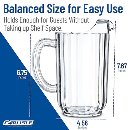 Carlisle FoodService Products 553807 Plastic Pitcher, 48 Ounces, Clear - Image 4