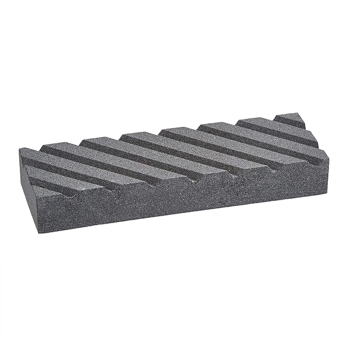 Amazon Basics Whetstone Knife Sharpening Stone Set, Double-sided 400/1000 and 3000/8000 Grit Stones, Flattening Stone with Angle Guide, Non-Slip Bamboo Base, 3 Count, Black & Grey