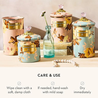 MACKENZIE-CHILDS Enamel Utensil Holder, Stylish Kitchen Countertop Organizer, Wild Rose Mauve - Image 5