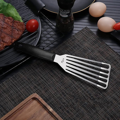 MIU Fish Spatula Stainless Steel, Slotted Flexible Metal, Lightweight Barbecue Turner, 6.5 inch Blade, Plastic Handle with Hole, Grilling Utensils - Image 8