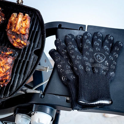 Grill Armor Oven Gloves with Fingers – Extra Long Cuff, 932°F Heat, Fire & Cut Resistant Mitts for BBQ, Grill, Cooking, Grilling, Baking & Smoker - Image 8