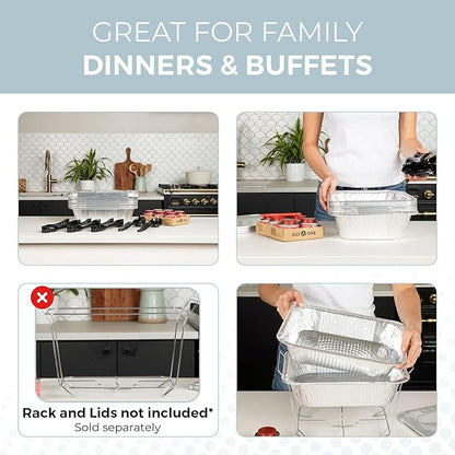 Alpha Living 6 Pack Refill Kit - Disposable Chafing Dish Buffet Set, Welded Body Food Warmers for Parties, Fuel Cans, Half Size Pans, Warming Trays - Image 6